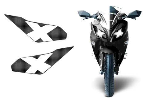 AMR Racing Sport Bike Headlight Eye Graphics Decal Cover Compatible with Kawasaki Ninja 300 2012-2014 - Lights Out