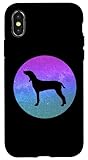 Installation facile Chien Race Porcelaine Chien Galaxie Space Coque pour iPhone X/XS