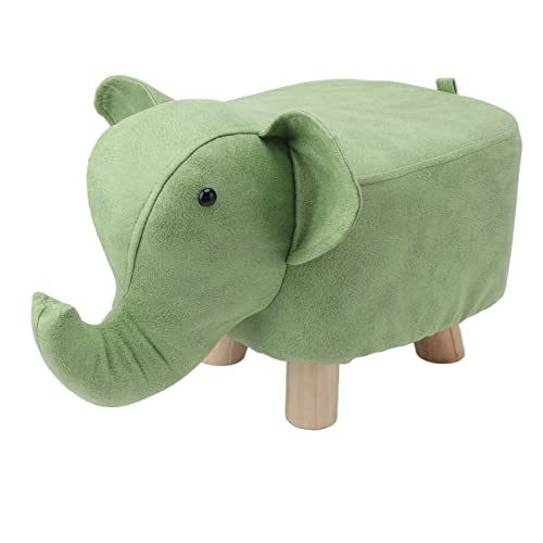 OPPWONG Animal Otomana, Taburete de Reposapiés de Pie Pequeño Taburete de Pie para Niños en Forma de Elefante con Colchón Suave y Acolchado para Dormitorio, Silla, Debajo del Escritorio,