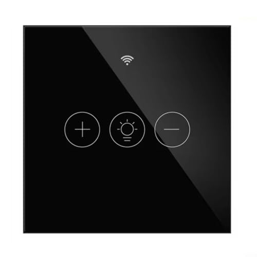 Image of Smart Dimmer Switch WiFi Touch Control for LED Lights Voice Compatible with for alexa Google Home No Hub Required 1 Gang White Glass Panel