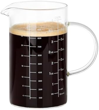 NCnnwovf Glass Measuring Jug,Measuring Jugs 1l with Handle,Measuring Cups for Baking