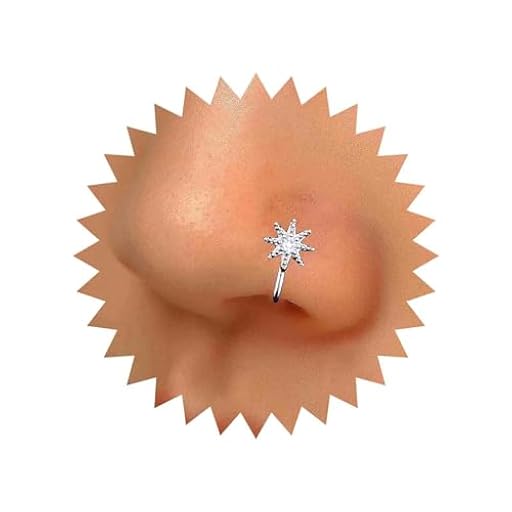 Yheakne Vintage Anillo De Cristal Estrella De La Nariz De Oro Cz Estrella Nariz Brazalete De Cristal Septum Anillos De La Nariz En Forma De U Clip En Stud Cz Aro Joyería Perforación Las Mujeres（plata） | Ya disponible en tu tienda friki favorita! En mundofriki.es!