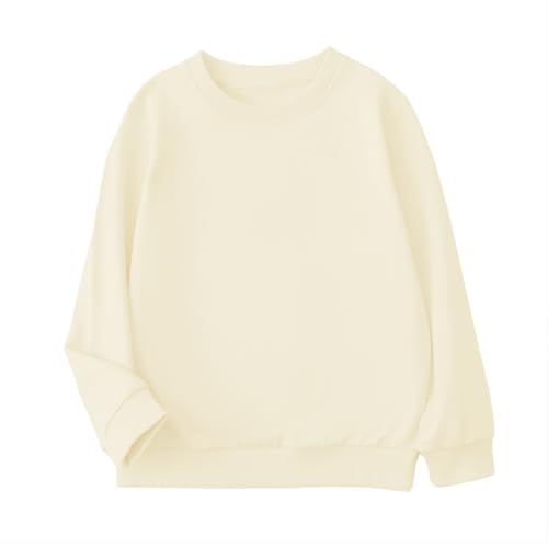 Toddler Kids Sweatshirt Solid Color Cotton Pullover Crewneck Long Sleeve Tshirts Tops 2-12 Years