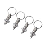 Veemoon 4stücke Maschinenknopfstößel Aus Edelstahl-federstift Mit Zugring Nicht Verriegelnder Raststößel Für Geräte Und Werkzeugmaschinenbau Edelstahl-kupplungsstift Sicherheitsstift Für s