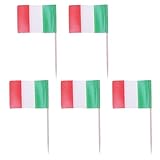 IMIKEYA 100 Forma de Bandera de Italia para Decorar Cupcakes y Brownies, Hechos de Papel, Ideales para Festivales y Celebraciones en Casa