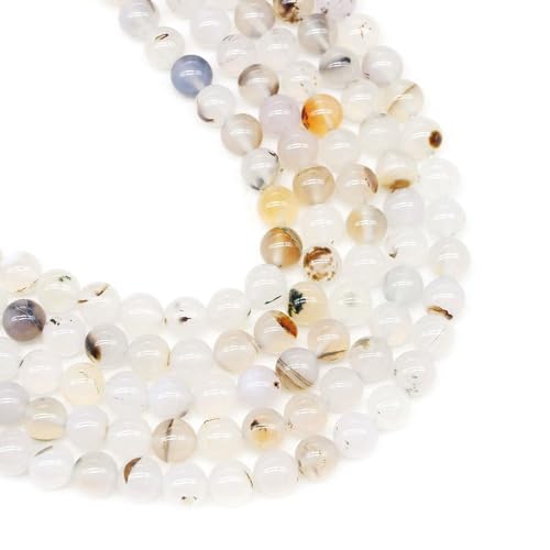 Malahill semiprecious Stone Beads for Jewelry Making, Sold per Bag 5 Strands Inside, Flower Agate 6mm