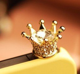 3.5mm Crystal Crown Anti Dust Earphone Jack Plug Stopper for iPhone 4 4s HTC Samsung IPAD IPOD