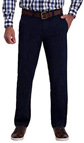Haggar Stretch Straight Ultimate Travel Chino Pants w/Flex Waist (38x34) Black