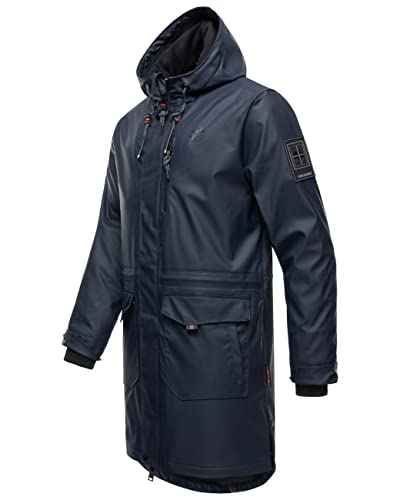 STONE HARBOUR warmer Regenponcho gefütterter Regenmantel wasserdicht mit innenliegendem Tragegurt und geschweißten Nähten Verdaan Navy Gr. XXL