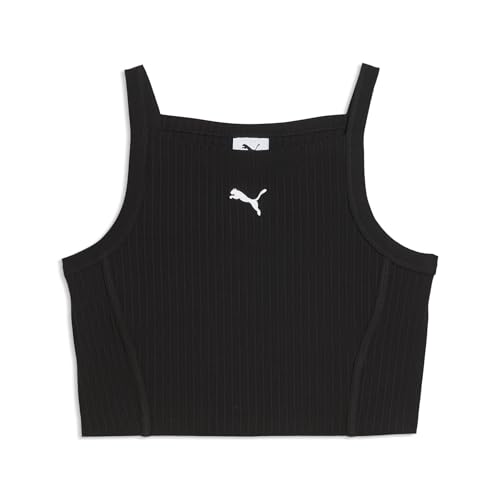 Image of Puma Women's Essential Ribbed Crop Top, Puma Black, XL