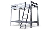 Dimensiones: 90_x_190_cm ABC MEUBLES - Litera 2 plazas 90x190 Escala Inclinada Madera ABC - SUPABCIN90 - Gris Aluminio, 90x190