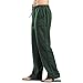 JEsilunmaMY Men's Linen Lounge Pants Elastic Waist Drawstring Pocket Slacks Solid Color Casual Loose Straight Leg Trousers (Green,Small)