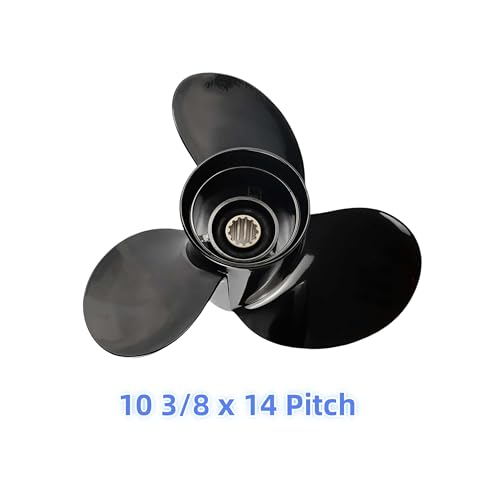 Image of Propeller 10 3 /8 x 14 Pitch 3 Blade 13 Spline Tooth 48-816706A45 | Compatible for Mercury 25-70 HP RH Rotation Aluminum Prop with Hub Kit