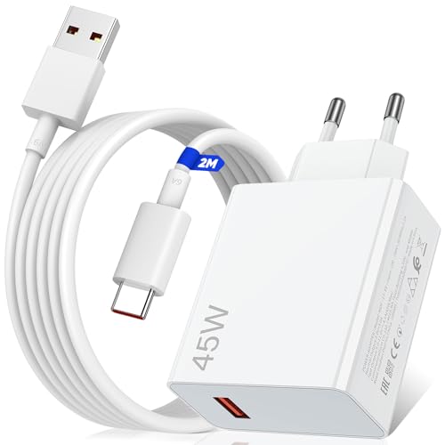 Cargador Rápido De 45W Con Cable USB-C De 1 Metro Para Xiaomi Redmi Note 14 Pro, Poco X7, Pad 6 Y Más, Carga Turbo Compatible