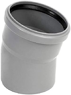 Soil Pipe 15 Degree Bend 110 mm Inlet - Push Fit - Grey - Waste