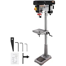 15 in Floor Drill Press, 7.5 Amp 120V Pure Copper Motor, 288-3084 RPM Variable Speed Cast Iron Bench Drill Press, 0-45 Tilting Worktable, Tabletop Drilling Machine for Wood Metal