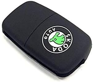 Silicon Key Shell Cover for Skoda Laura/Rapid/Fabia/Octavia/Yeti/Flip Key (Black)