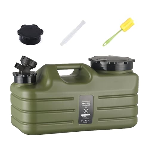 Spizummp Camping Water Container - 5L Outdoor Water Storage Container Tank with Faucet | No Leakage Large Spout Water Bucket for Beach Barbecue, Hiking, Camping