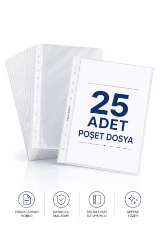 25 Adet A4 Şeffaf Dosya Föy Poşet Dosya