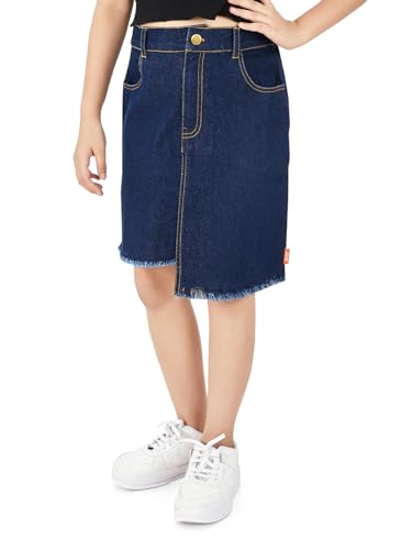 Image of olele Girls Roxy Ruffle Skirt - Red Cotton for 4 to 14 Years Kid | Layer Skirt for Girls | Cotton Skirt for Girls | Red Skirt for Girls | Layered Skirt for Girls | Red Skirt for Girls Long