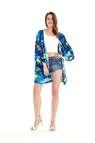 Image of Women's Hawaiian Open Front Kimono Top Signature Prints | Open Front Design; Lightweight Rayon; Signature Tropical Prints; Relaxed Fit; Resort Vacation Style