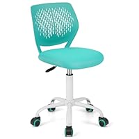 COSTWAY Kids Desk Chair, Height Adjustable Swivel Computer Chair with PU Casters & Gas Lift, Ergonomic Mesh Task Study Chairs for Boys Girls