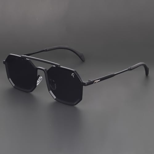 Image of Hexagon Round Sunglasses Metal Frame Stylish Goggles For Men's and Women's