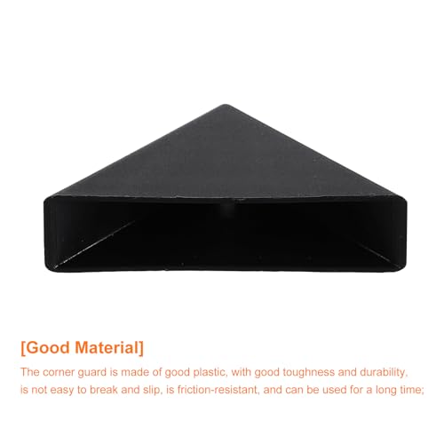 Image of uxcell 8Pcs Plastic Corner Protectors 11x50mm Right Angle Shape Glass Corner Guards Cushion for Corner Protection of Glass, Mirror, Tile, Black