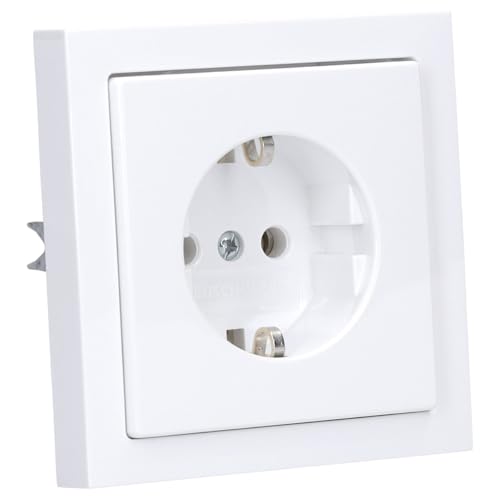 Busch-Jaeger future® linear Komplett-Set: 20 EUC-84 SCHUKO Schutzkontakt-Steckdose + 1721-84K Abdeckrahmen 1-fach, studioweiß