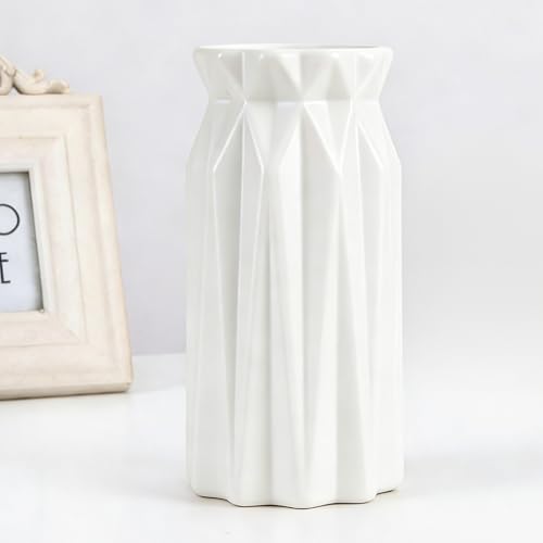 Eastrise Plastic Vases Nordic Geometric Flower Vases (White)