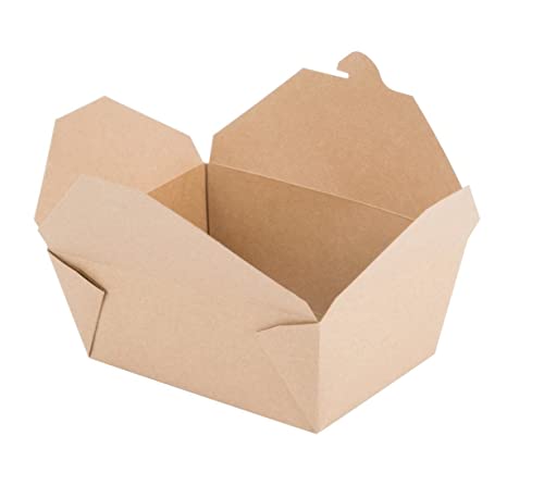 Contenitore per Alimenti richiudibile in carta Kraft, Monoporzione, Antigrasso, Biodegradabile, Fingerfood, Take Away, vaschetta neutra ideale per fritture - misure 114x90x64mm - conf. da 50pz