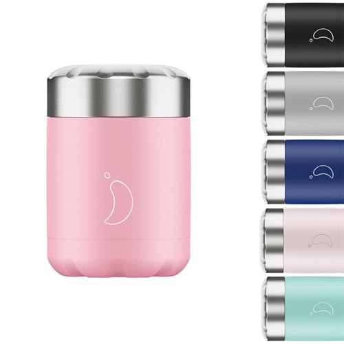 Termo para alimentos Chilly's de acero inoxidable y aislamiento doble, rosa pastel 300ml
