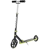  Hudora - Patinete de Ciudad Bold Wheel L, Aluminio, 180/145 mm, Color Verde y Negro