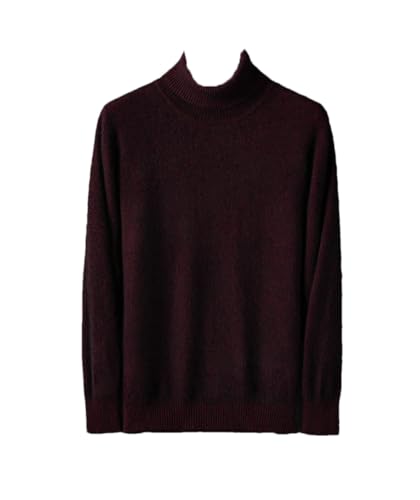 Mens Mink Cashmere Sweater Solid Color High Neck Thick Loose Jumper Classic Business Tops