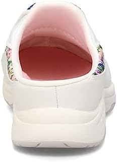 Easy Spirit Women's Traveltime593 Mule, White Leather Floral Print, 9 Wide | Image 4