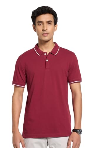 Image of Peregrine by Pantaloons Men's Solid Slim Fit Polo Shirt
