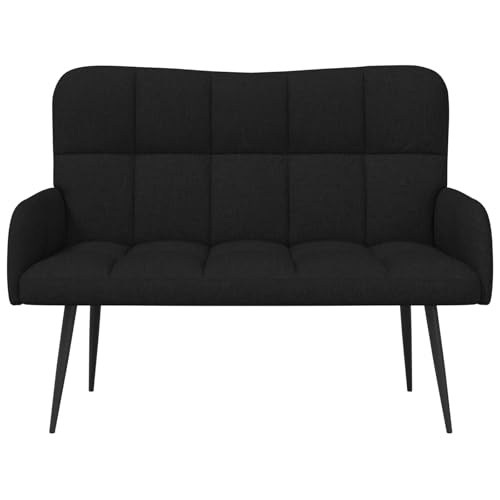 Canapé 2 places en tissu noir au design moderne et épuré