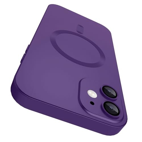 Coque iPhone 12 violette avec aimant intégré et protection d'objectif de caméra arrière