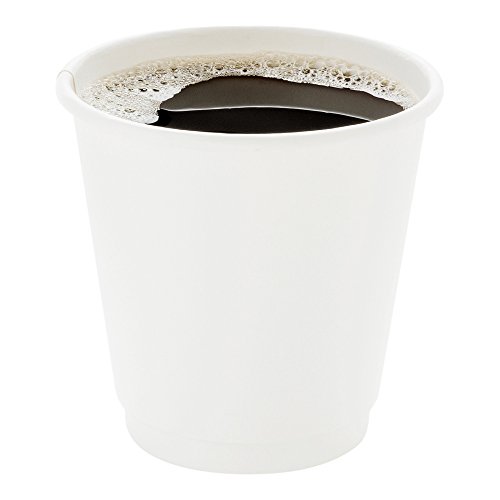 Image of Restaurantware 8 Ounce Paper Coffee Cups, 25 Double Wall Disposable Paper Cups - Leakproof, Recyclable, White Paper Hot Cups, Insulated, Matching Lids Sold Separately (Pack of 2)