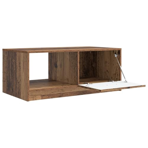 Table basse bois ancien séjour design moderne avec rangements - 5