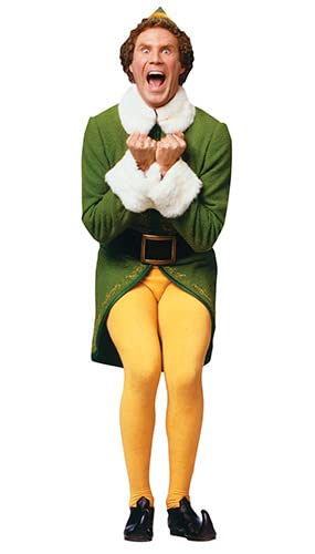 Star Cutouts SC1659 – Buddy The Elf Small Christmas Cardboard Cutout, 88cm Festive Table or Shelf Decoration