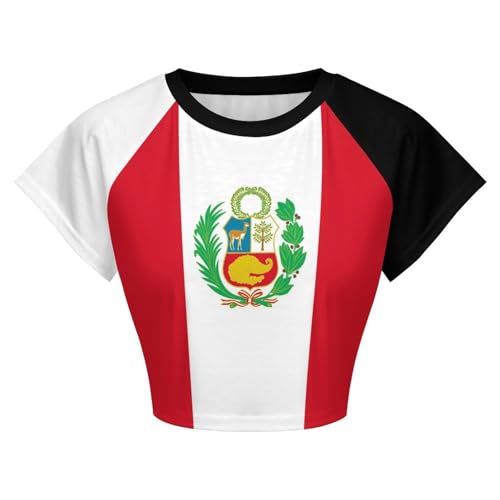 Jamaica Flag Summer Crop Tops for Women Basic Tight Short Sleeve for Teen Girls4