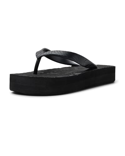 Roxy Womens Beach Up Platform Flip Flop Sandal Black 8
