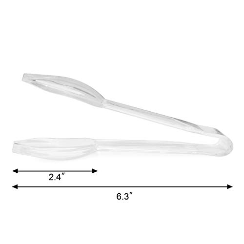 New Star Foodservice 35582 High Heat Plastic, Straight Edge Utility Tong, 6", Clear, Set Of 12 #TOP2
