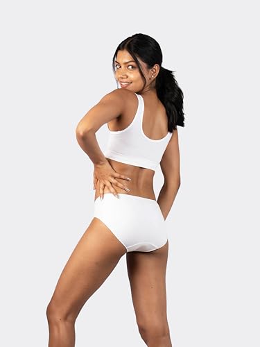 Image of Lavos Bamboo Cotton Panties for Women, Comfortable Soft Mid-Waist Hipster Panty with Thin Inner Elastic, Anti-Bacterial Odour Free Underwear for Womens, Seamless No Visible Briefs for Ladies