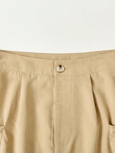 Women's Drawstring Pocket Side Skirt Solid Bodycon Mini Skirts4