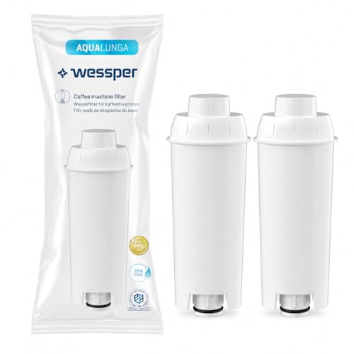 Wessper Cartouches Filtre à Eau Aqua Lunga Compatibles avec Machine à Café Automatique Delonghi DLSC002, SER3017 & 5513292811 – ECAM, ESAM, ETAM, SECAM...