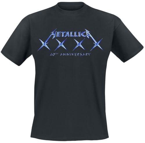 Metallica 40 XXXX Homme T-Shirt Manches Courtes Noir XL 100% Coton Regular/Coupe Standard