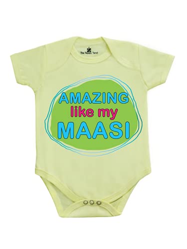 THE PEPPY TEND Amazing Like My Maasi Baby Unisex Onesie-Romper Half Sleeves Regular Fit