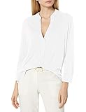 Superwashed Majestic Filatures Damen Viscose/Elastane 3/4 Sleeve Henley Shirt, 001 Blanc, 33